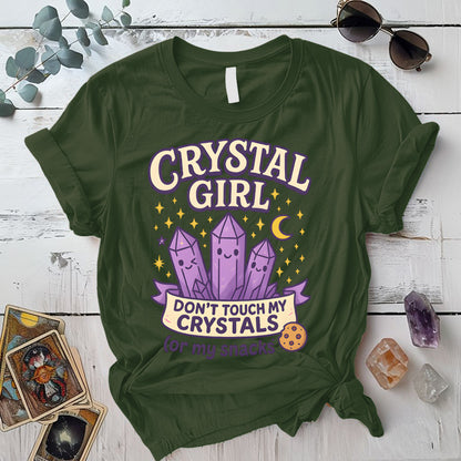 Crystal Girl T-Shirt Mockup Military Green