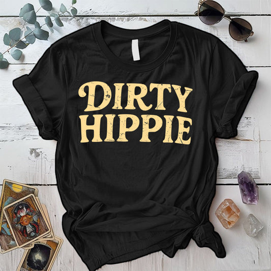 Dirty Hippie T-Shirt Mockup Black