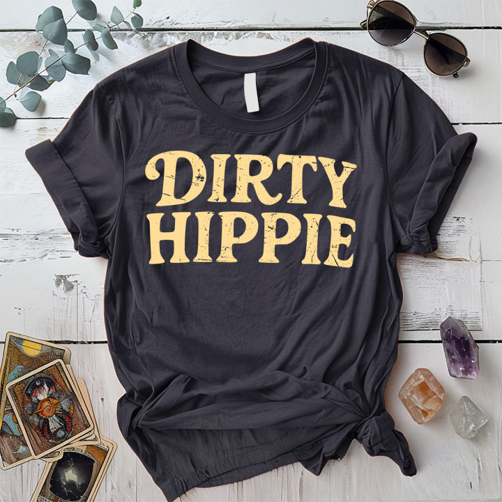 Dirty Hippie T-Shirt Mockup Dark Heather Grey