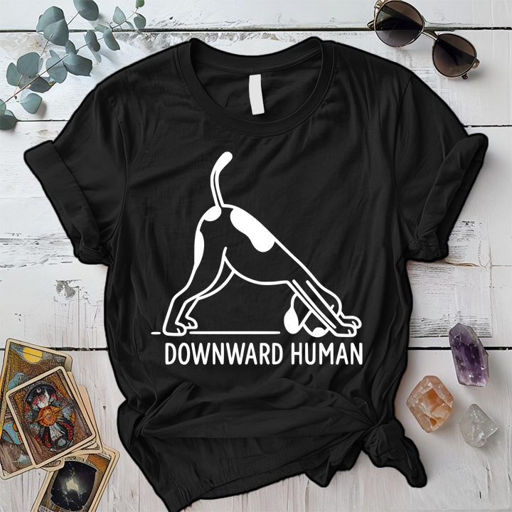 Downward Human T-Shirt Mockup Black
