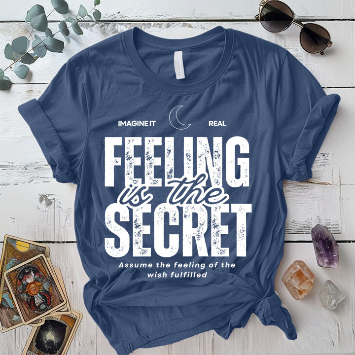 Feeling Is The Secret T-Shirt Mockup Maroon