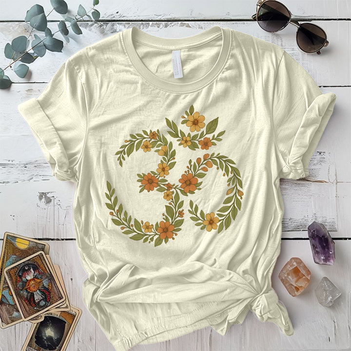Floral Om T-Shirt Mockup Natural