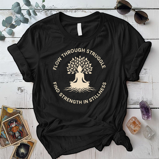 Flow Through Struggle T-Shirt Mockup Black
