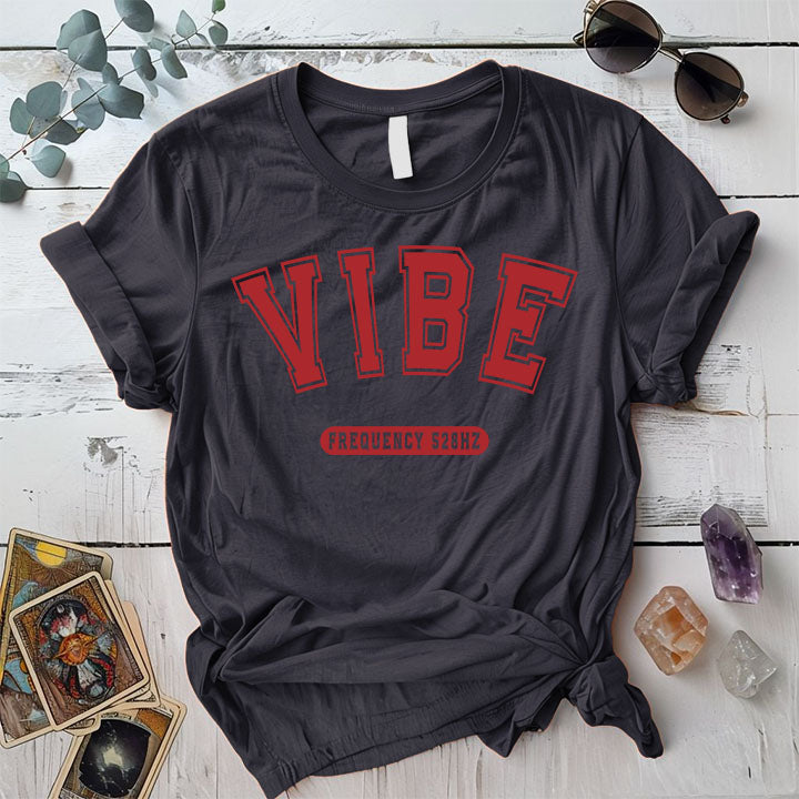 Vibe Frequency 528Hz T Shirt Dark Heather Grey Mockup