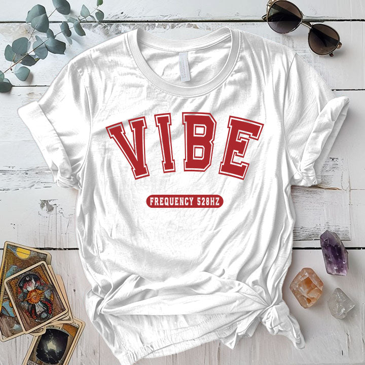 Vibe Frequency 528Hz T Shirt White Mockup