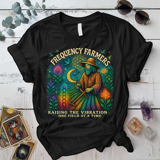 Frequency Farmers T-Shirt Mockup Black