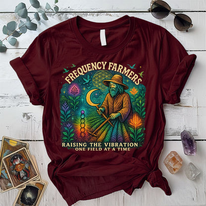 Frequency Farmers T-Shirt Mockup Maroon