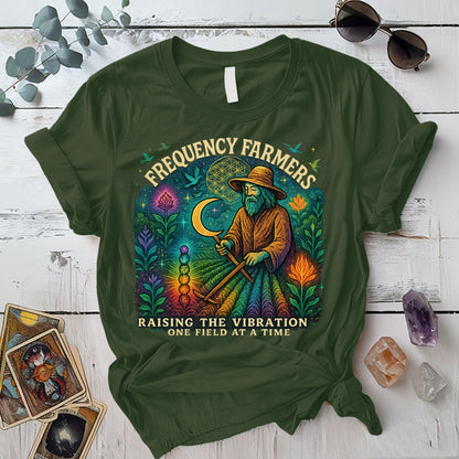 Frequency Farmers T-Shirt Mockup Military Green