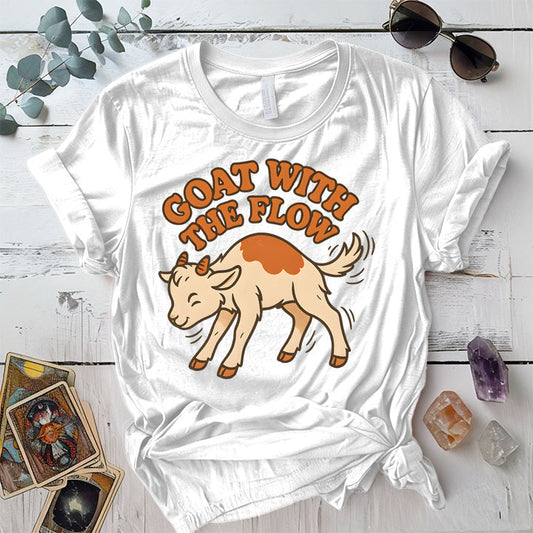 Goat With The Flow T-Shirt Mockup White