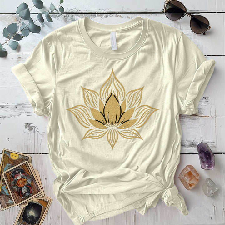Golden Lotus T-Shirt Mockup Natural