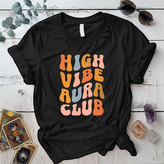 High Vibe Aura Club T Shirt Black Mockup