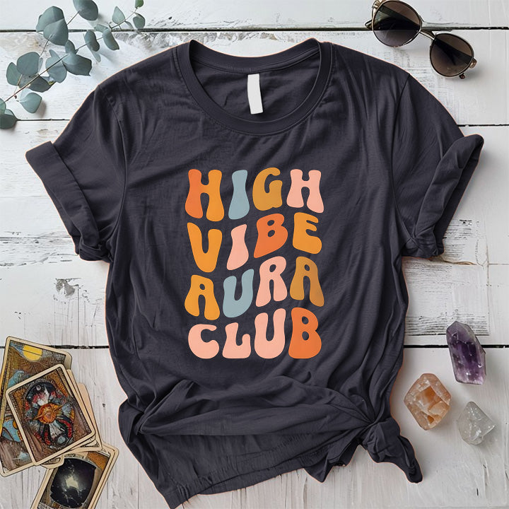 High Vibe Aura Club T Shirt Dark Heather Grey Mockup