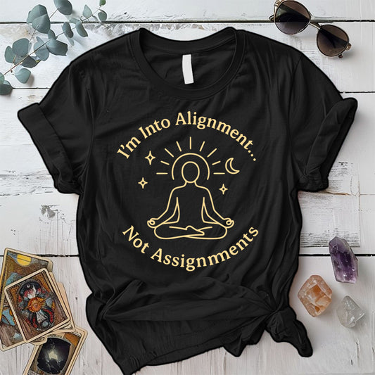 Alignment Not Assignments T-Shirt Mockup Black