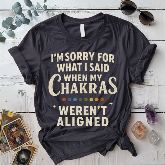 I'm Sorry For What I Said Chakra T-Shirt Mockup Dark Heather Grey