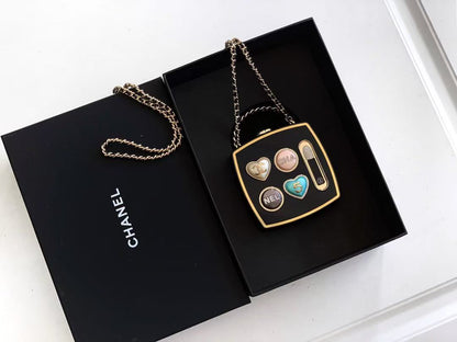 Chanel 25 Minaudière Makeup Palette Bag Black mix Colors Plexiglass