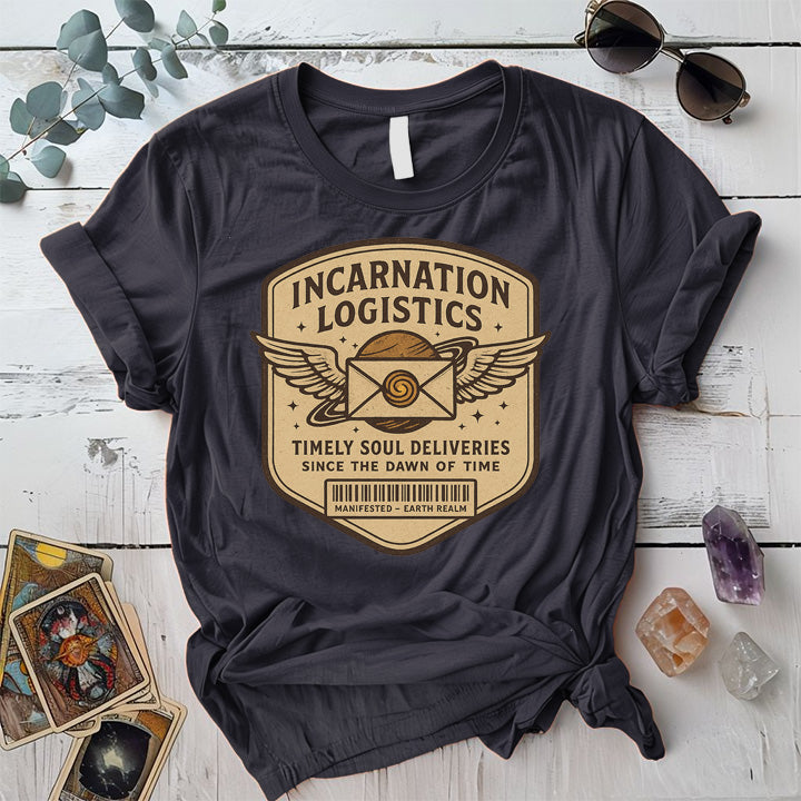 Incarnation Logistics T-Shirt Mockup Dark Heather Grey