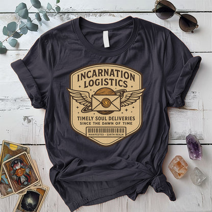 Incarnation Logistics T-Shirt Mockup Dark Heather Grey