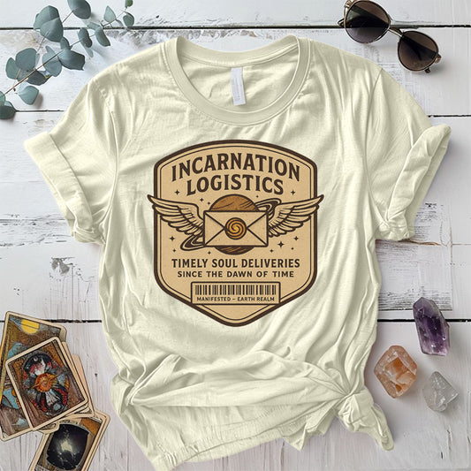 Incarnation Logistics T-Shirt Mockup Natural