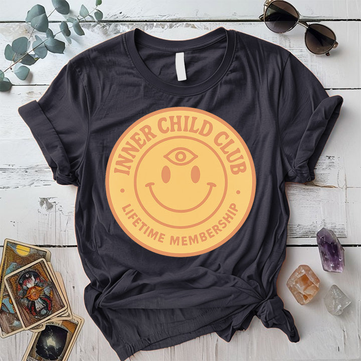 Inner Child Club T-Shirt Mockup Dark Heather Grey