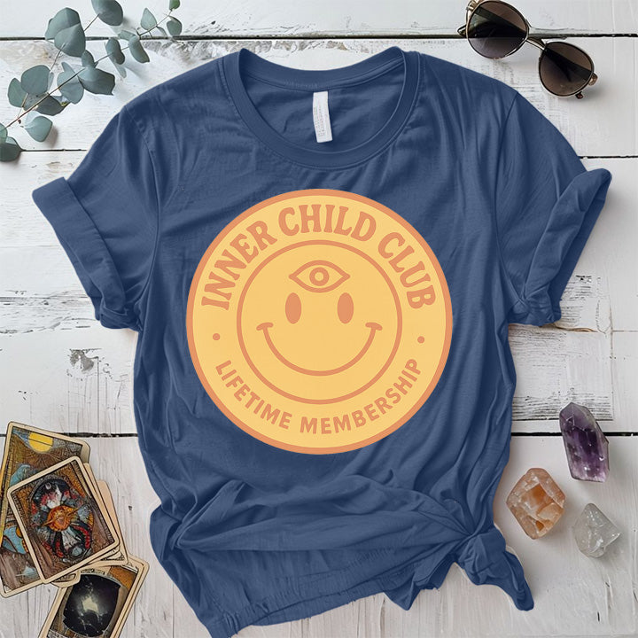 Inner Child Club T-Shirt Mockup Indigo Blue