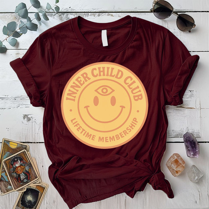 Inner Child Club T-Shirt Mockup Maroon