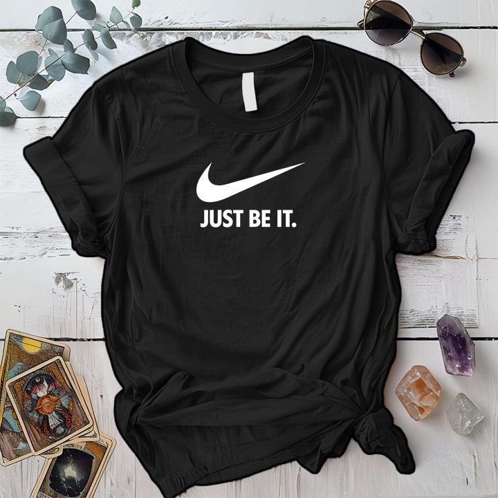 Just Be It T-Shirt Mockup Black