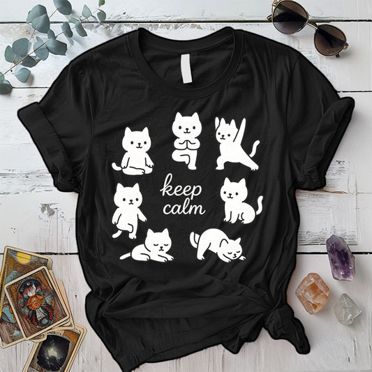 Keep Calm Cats T-Shirt Mockup black