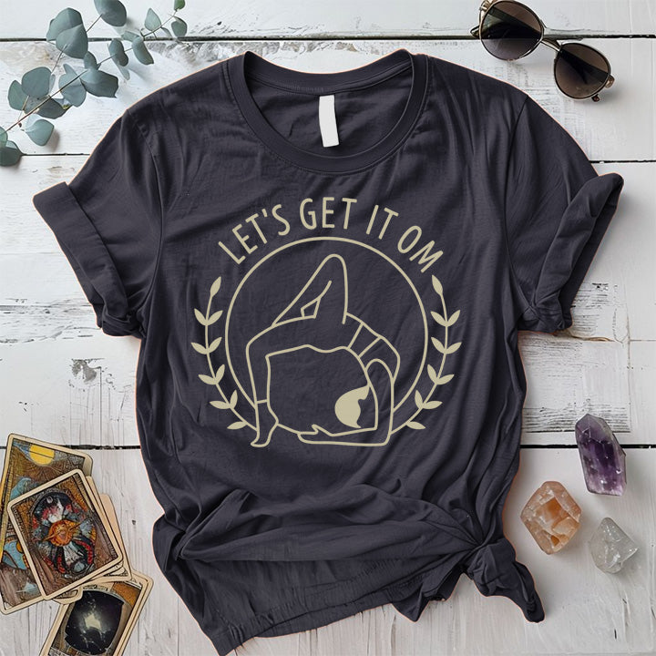 Let's Get It Om T-Shirt Mockup Dark Heather Grey