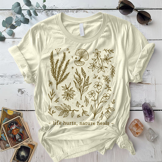 Life Hurt Nature Heals T-Shirt Mockup Natural