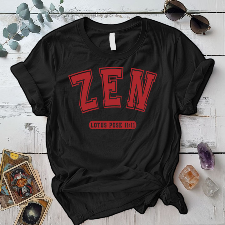 Zen Lotus Pose 11 11 T Shirt Black Mockup
