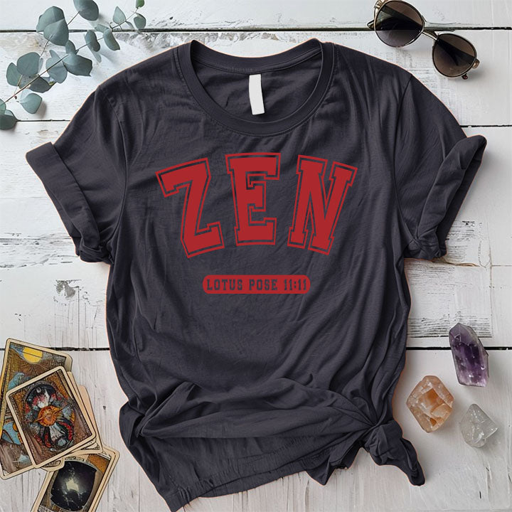 Zen Lotus Pose 11 11 T Shirt Dark Heather Grey Mockup