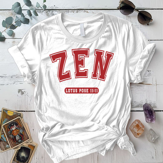 Zen Lotus Pose 11 11 T Shirt White Mockup
