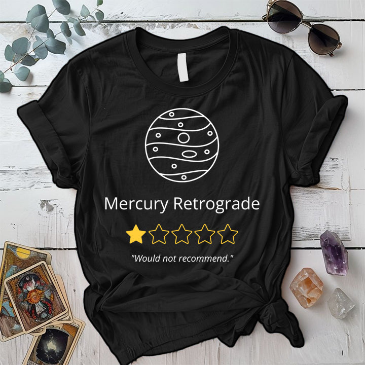 Mercury Retrograde One Star T-Shirt Mockup Black