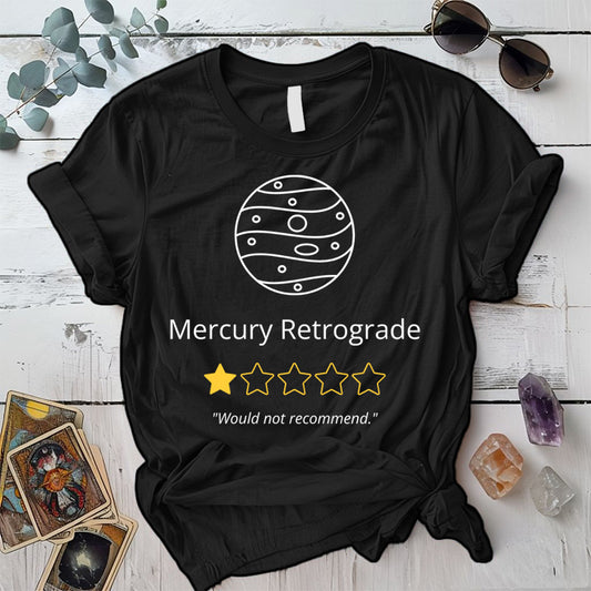 Mercury Retrograde One Star T-Shirt Mockup Black