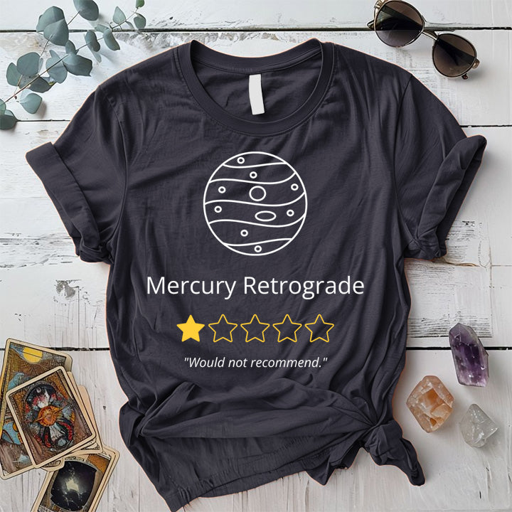 Mercury Retrograde One Star T-Shirt Mockup Dark Heather Grey