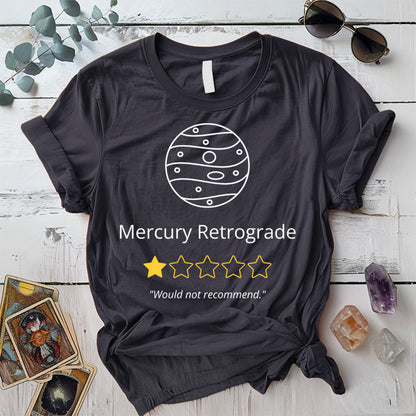 Mercury Retrograde One Star T-Shirt Mockup Dark Heather Grey