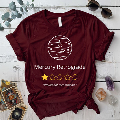 Mercury Retrograde One Star T-Shirt Mockup Maroon