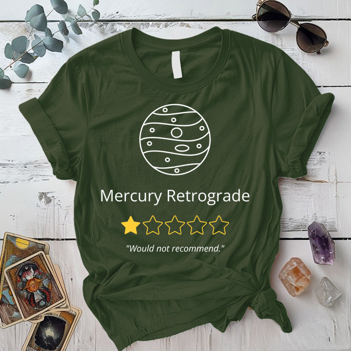 Mercury Retrograde One Star T-Shirt Mockup Military Green