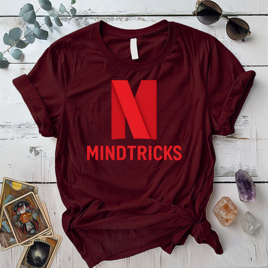Mind Tricks T-Shirt Mockup Maroon