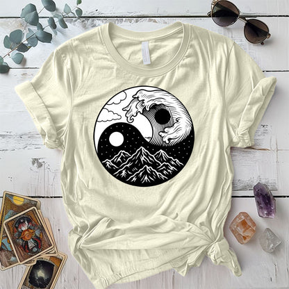 Mystic Tides and Peaks T-Shirt Mockup Natural