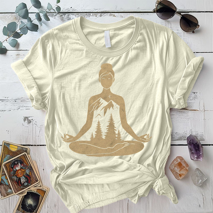 Nighttime Meditation T-Shirt Mockup Natural