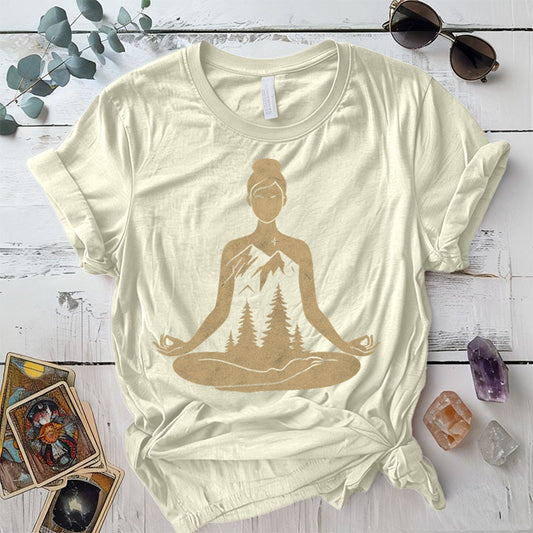 Nighttime Meditation T-Shirt Mockup Natural