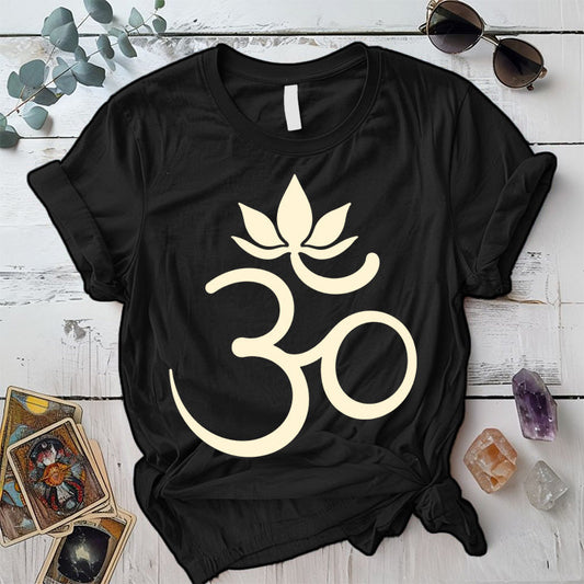 Om Lotus T-Shirt Mockup White