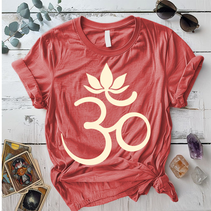 Om Lotus T-Shirt Mockup Natural
