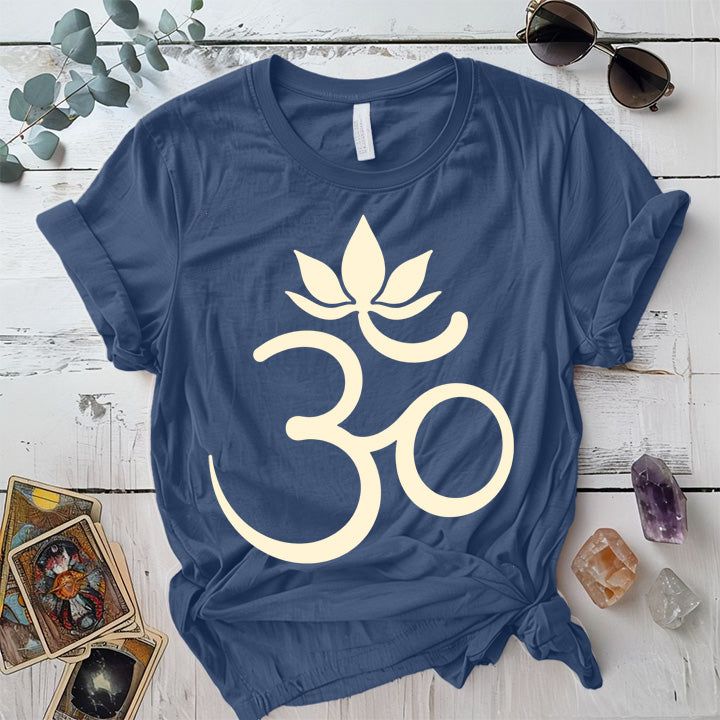 Om Lotus T-Shirt Mockup Maroon