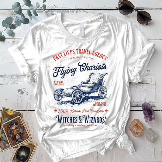 Past Lives Travel Agency T-Shirt Mockup White