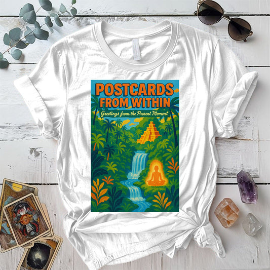 Postcards From Within T-Shirt Mockup White
