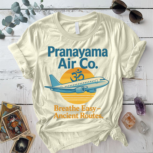 Pranayama Air Co Retro T-Shirt Mockup Natural