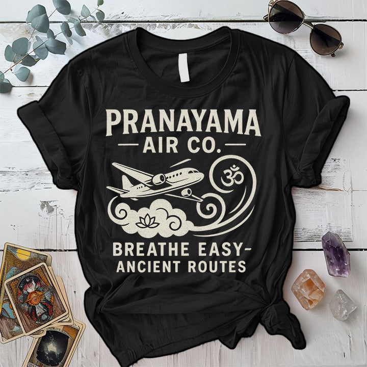 Pranayama Air Co T-Shirt Mockup Black