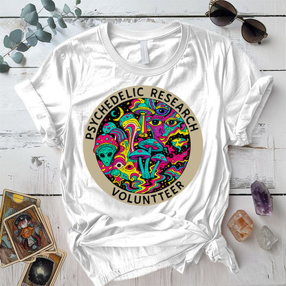 Psychedelic Research Volunteer T-Shirt Mockup White